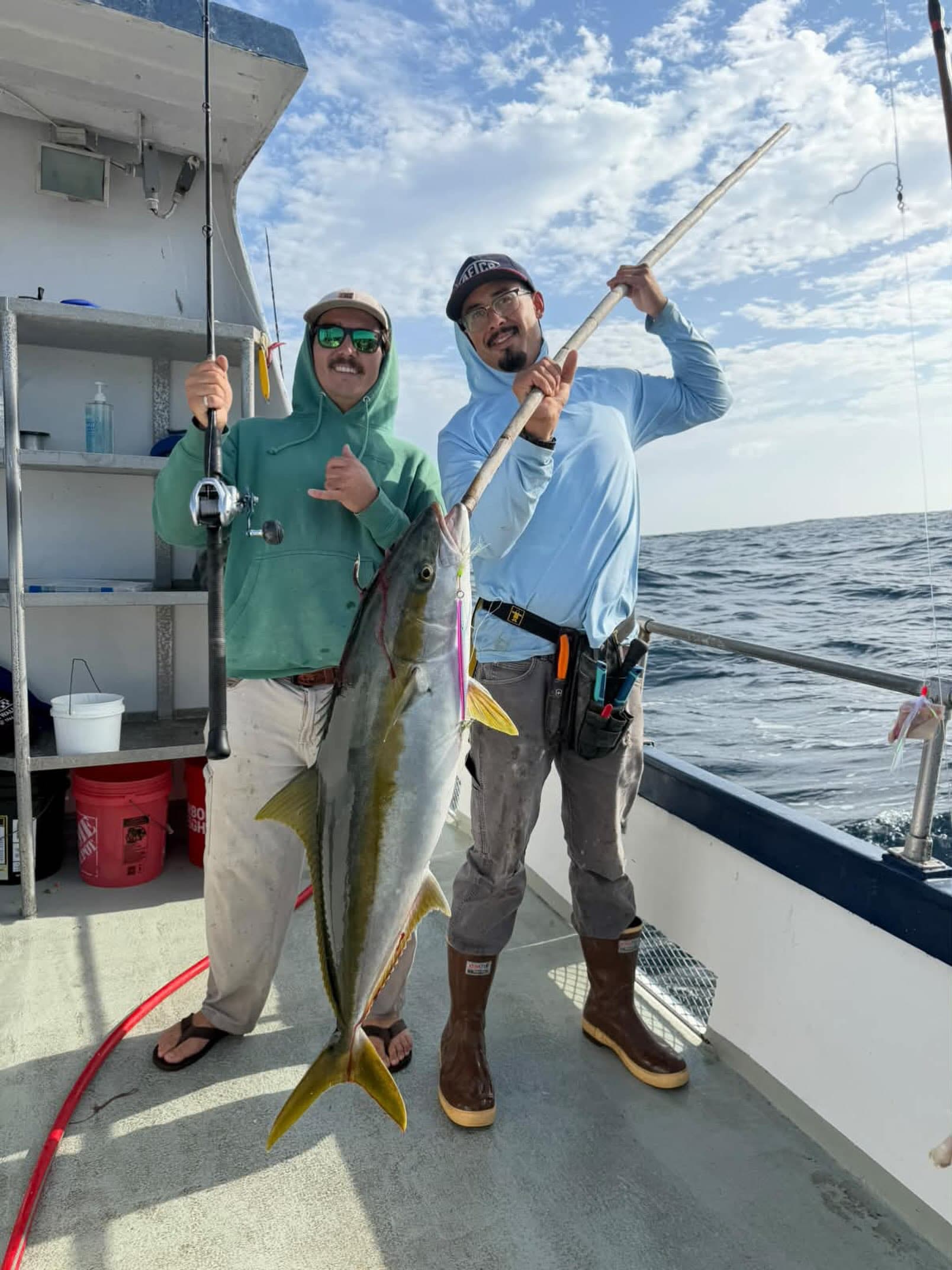 Big yellowtail gaffed aboard the Avenger