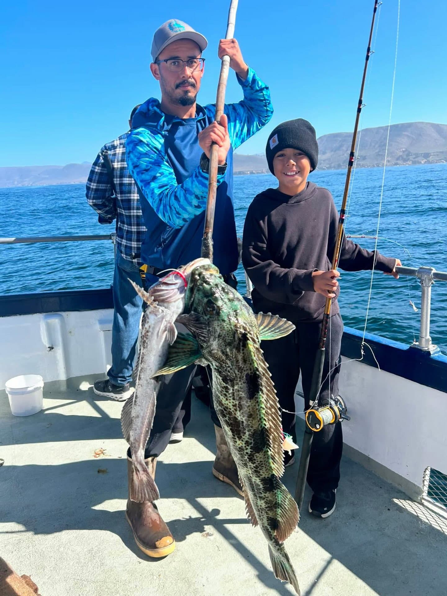 Kid lands a double lingcod on free-kids trip